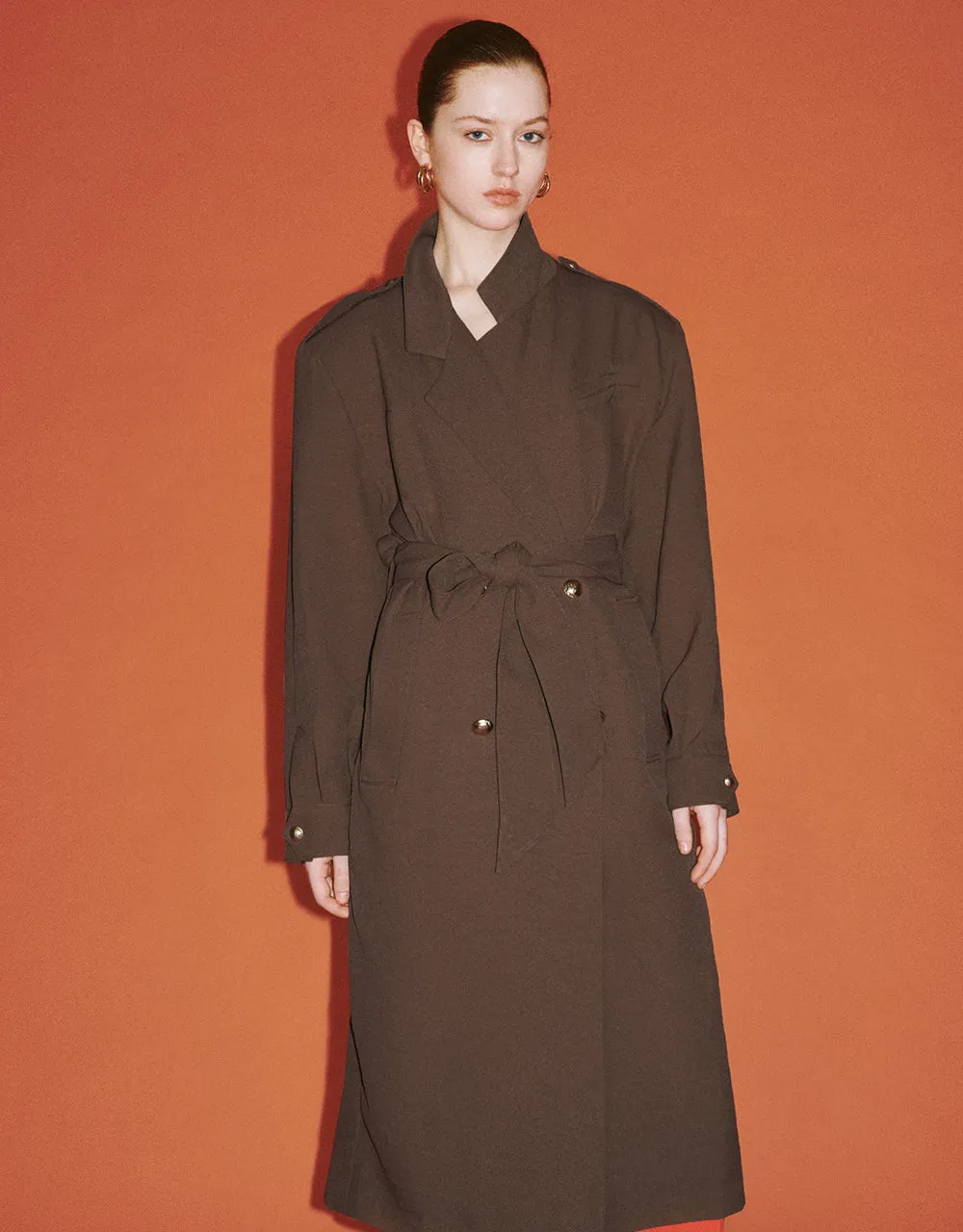 Notch Lapel Trench Coat With Belt sold by Urban Revivo