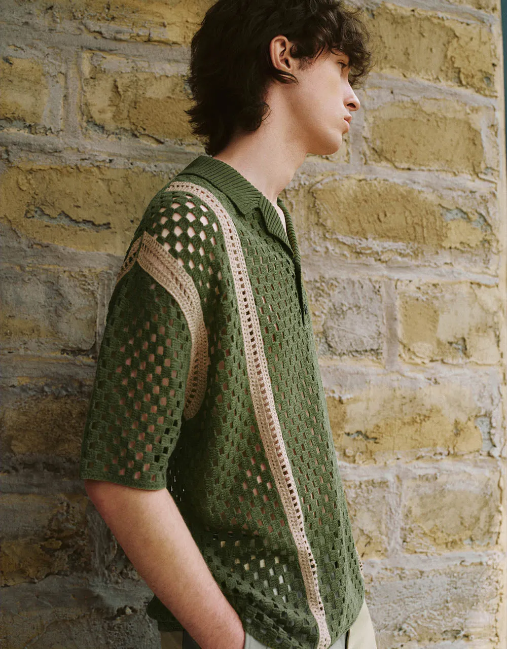Crochet Lapel Knitted T-Shirt sold by Urban Revivo product image thumbnail 3