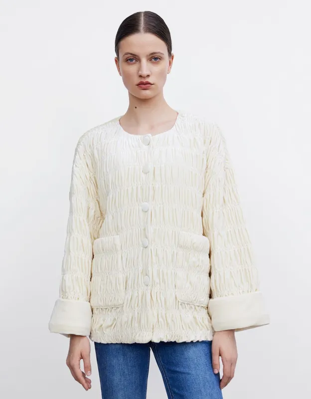 Crew Neck Straight Padded Coat sold by Urban Revivo