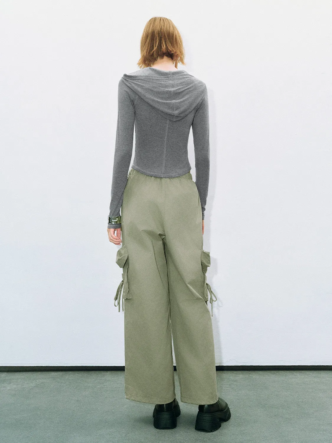 Button Half Placket Hooded Skinny T-Shirt sold by Urban Revivo product image thumbnail 4