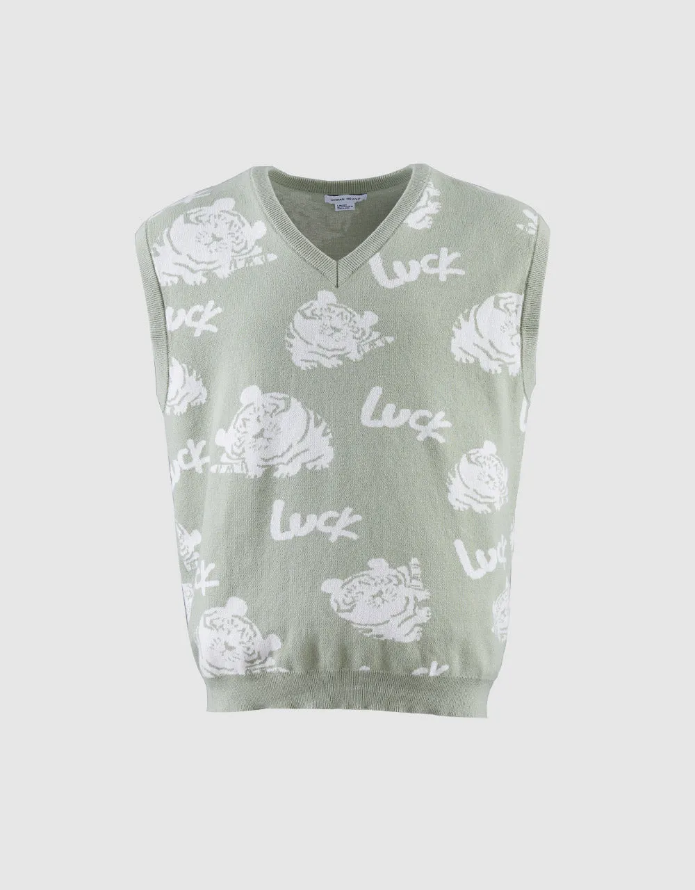 Printed Sweater Vest sold by Urban Revivo