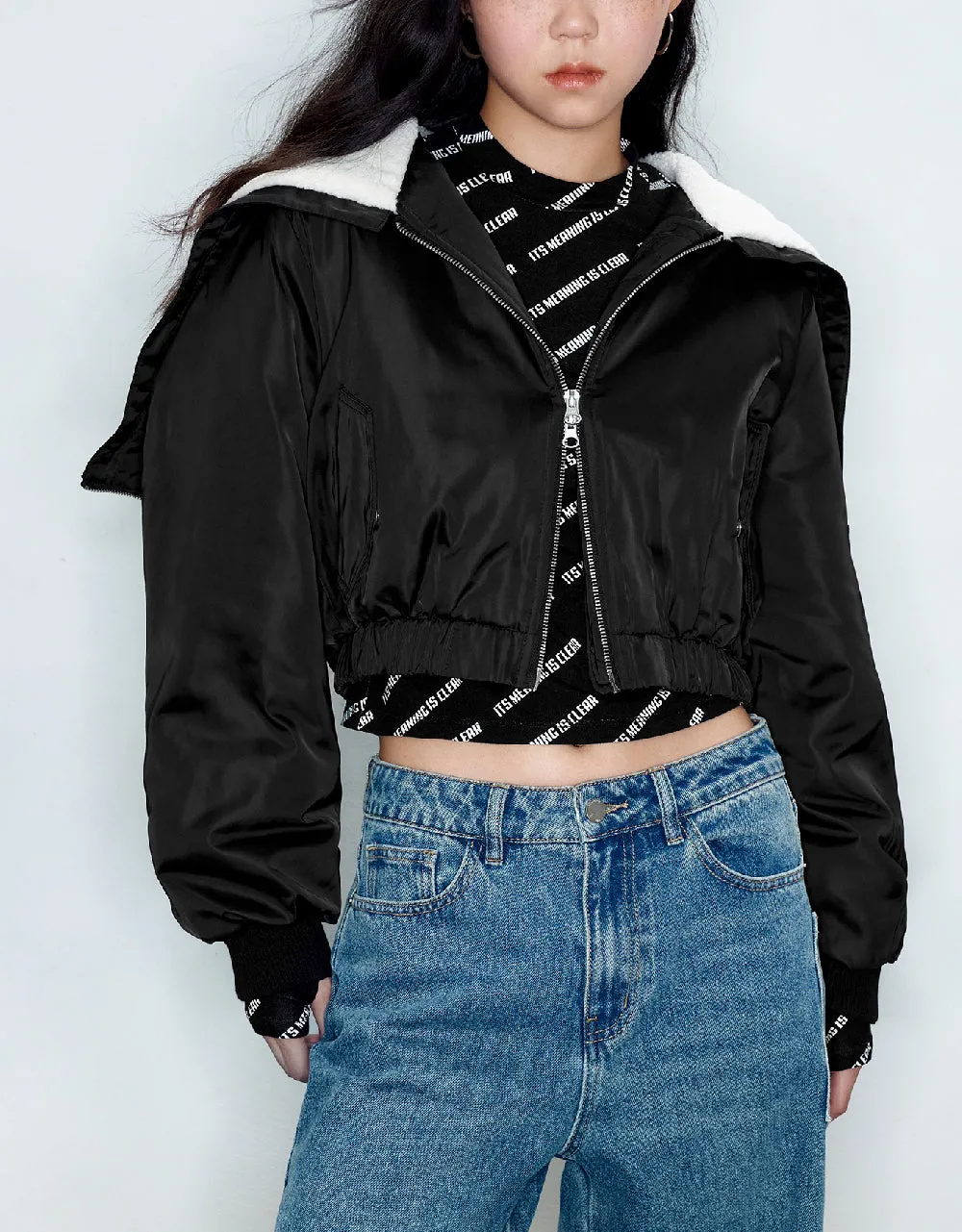 Zipper Front Hooded Padded Coat sold by Urban Revivo product image thumbnail 2