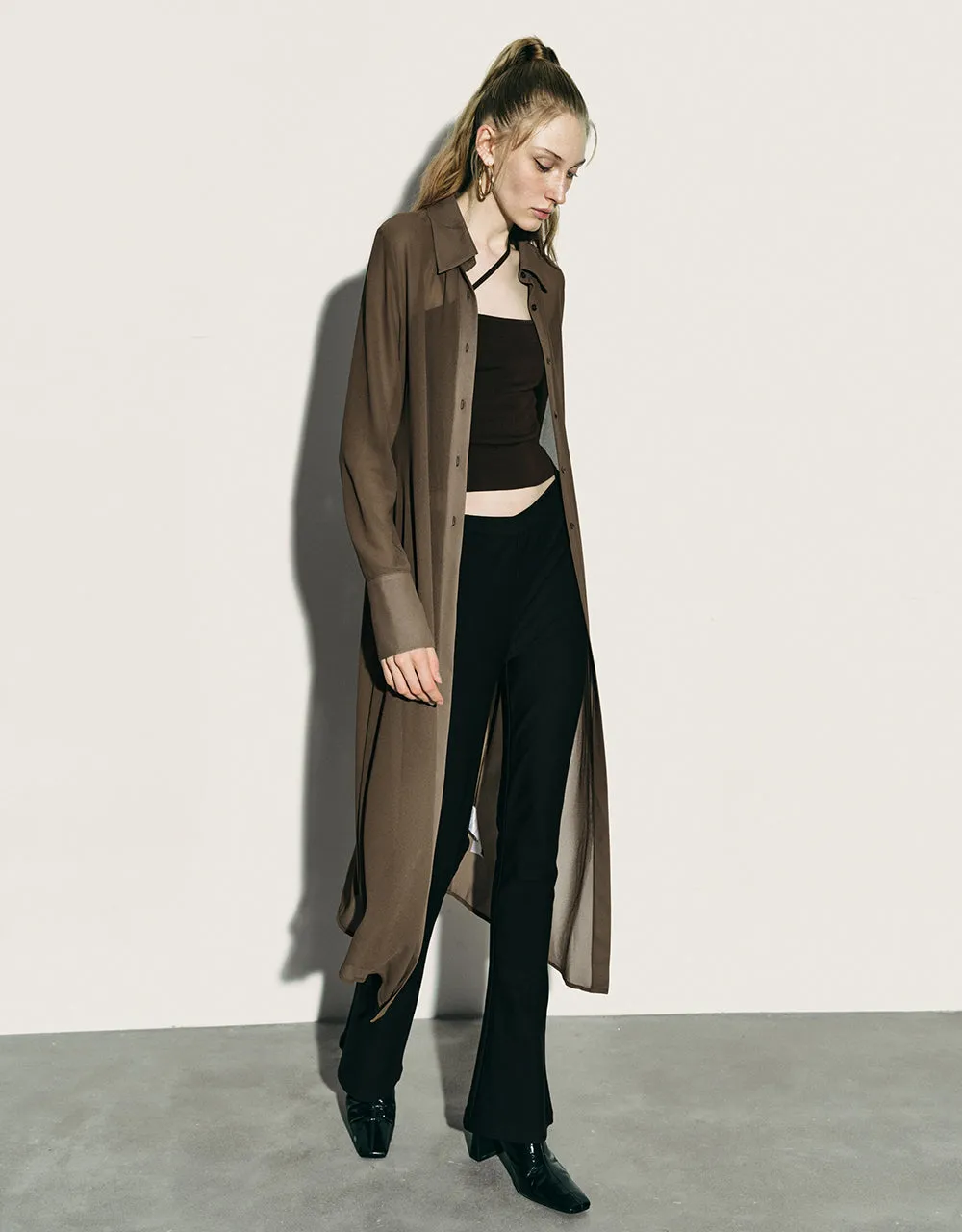 Button Up Longline Shirt sold by Urban Revivo product image thumbnail 4