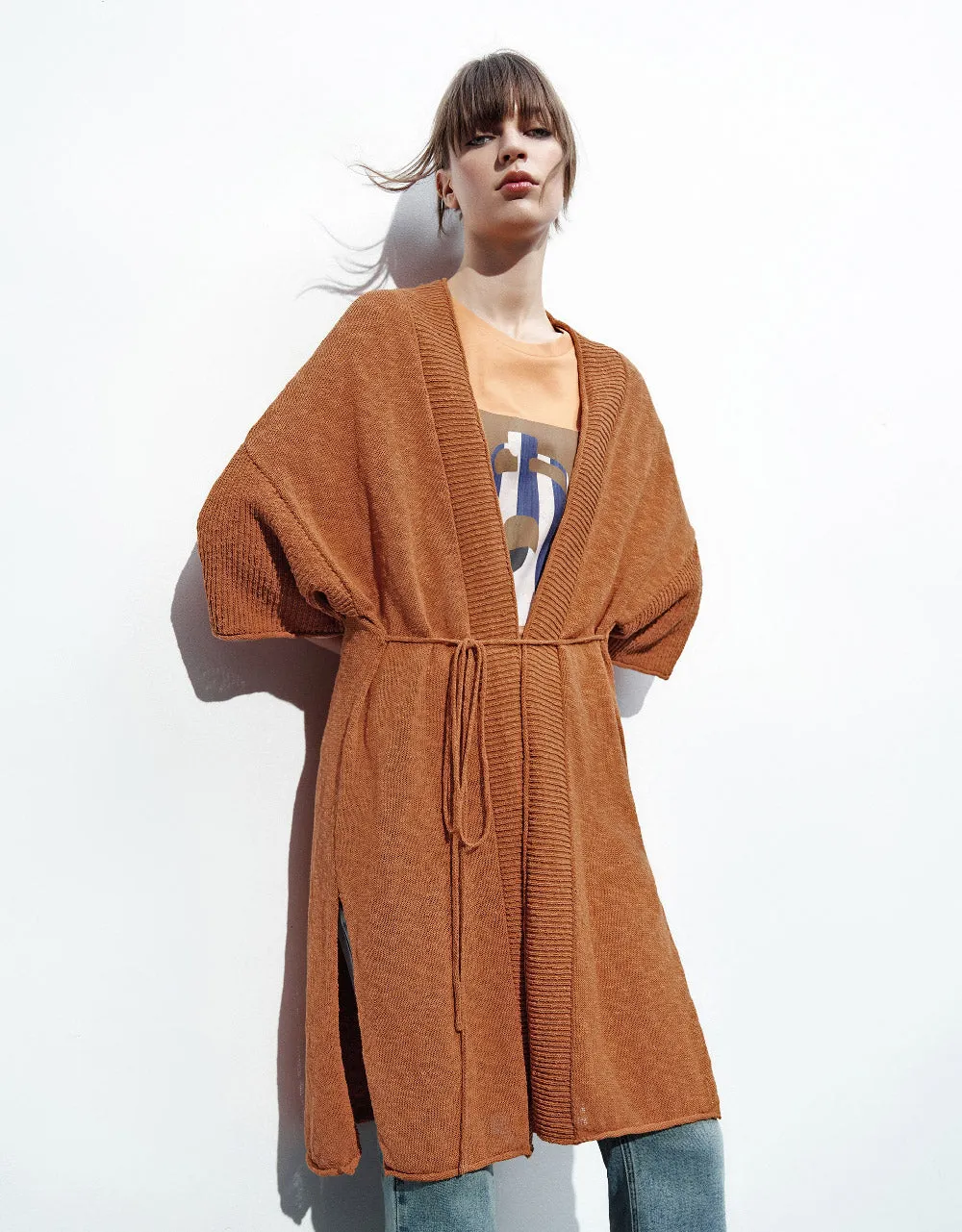 Tie Front Knitted Cardigan sold by Urban Revivo