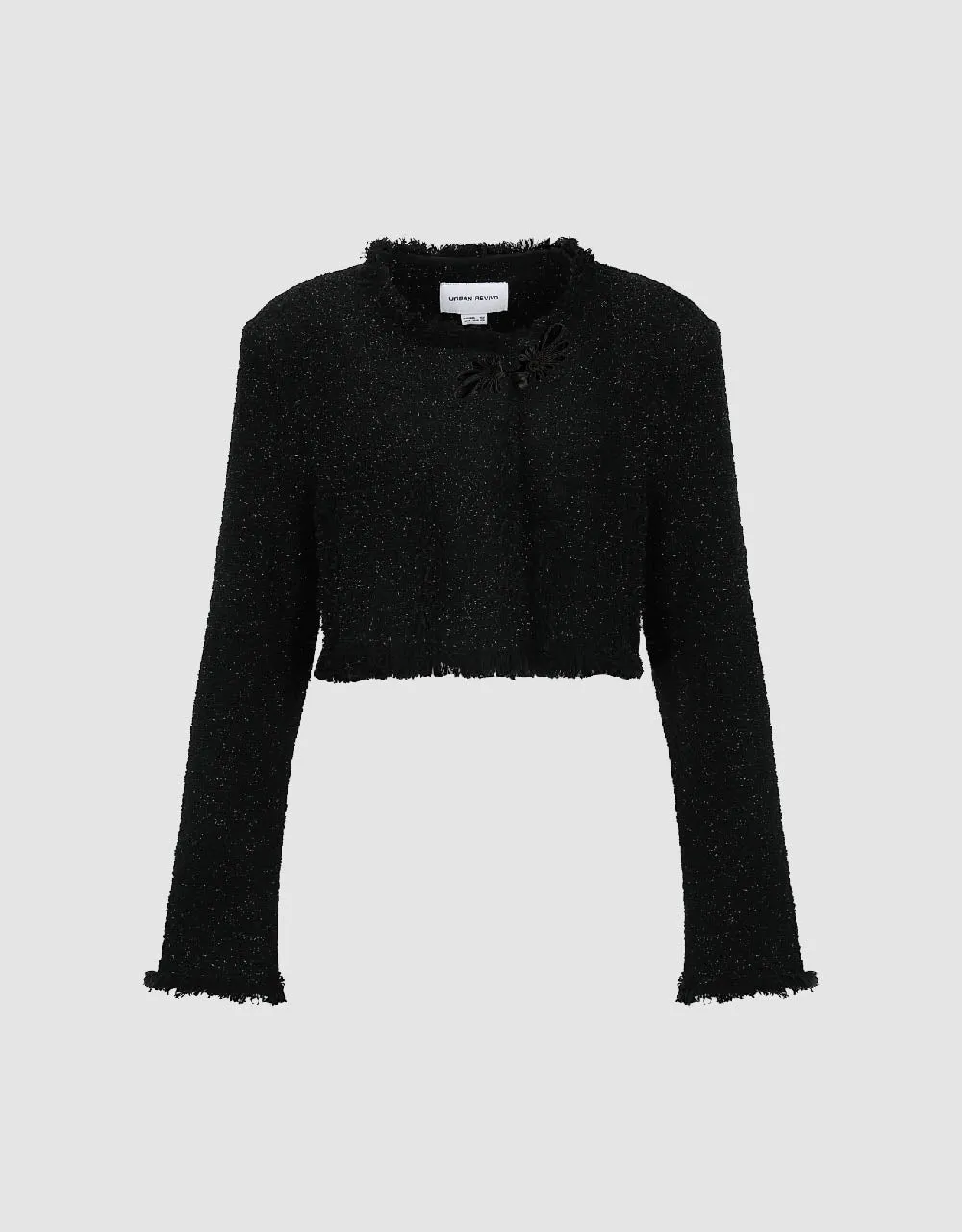 Raw Hem Crew Neck Denim Jacket sold by Urban Revivo