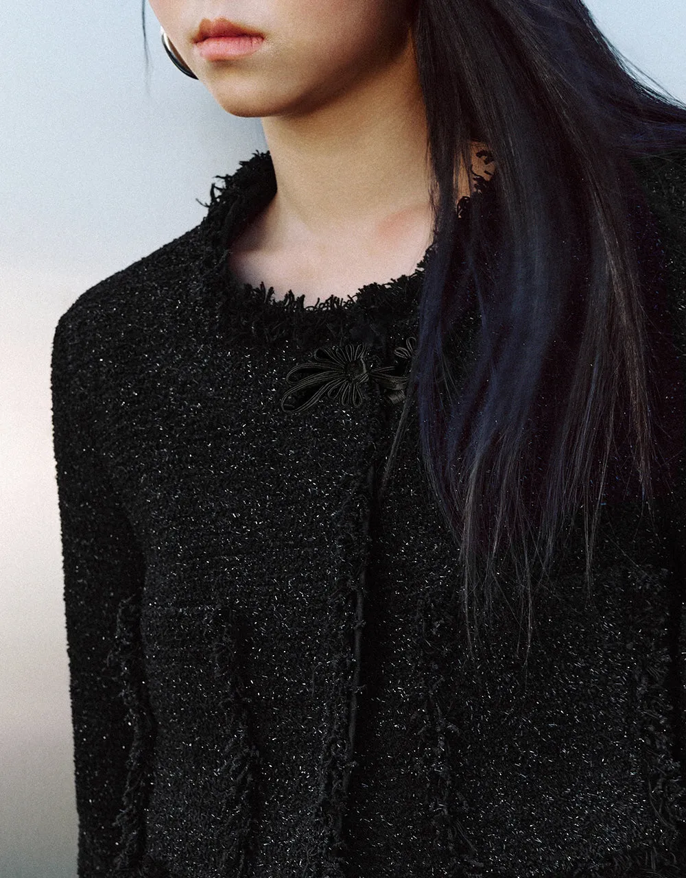 Raw Hem Crew Neck Denim Jacket sold by Urban Revivo product image thumbnail 4