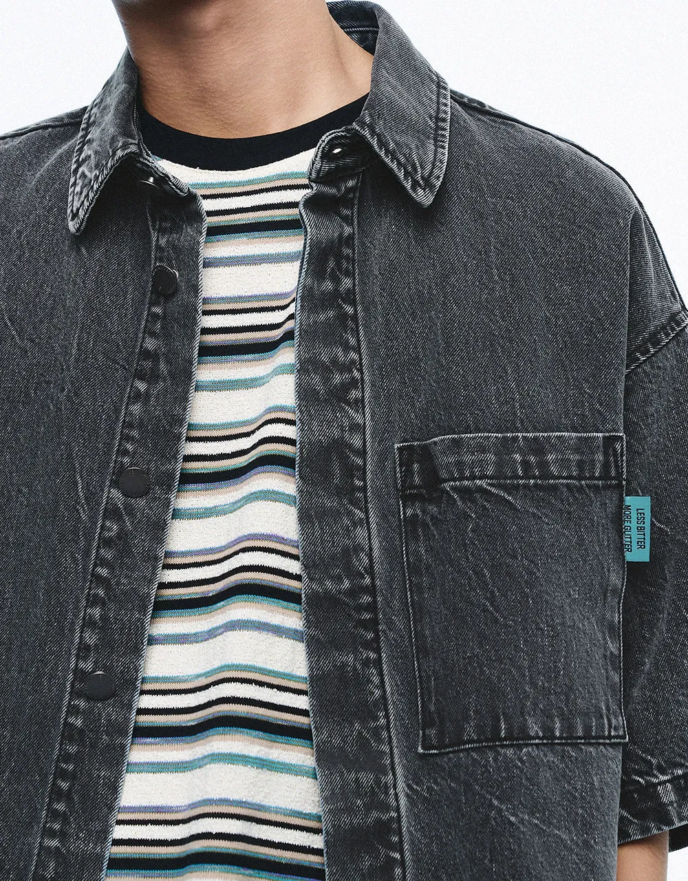 Button Up Denim Shirt sold by Urban Revivo product image thumbnail 4