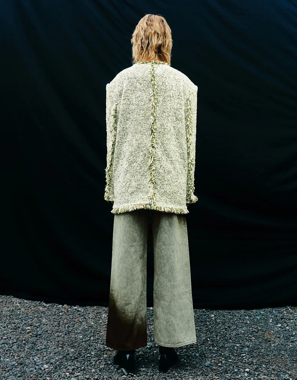 Raw Hem Crew Neck Tweed Jacket sold by Urban Revivo product image thumbnail 4