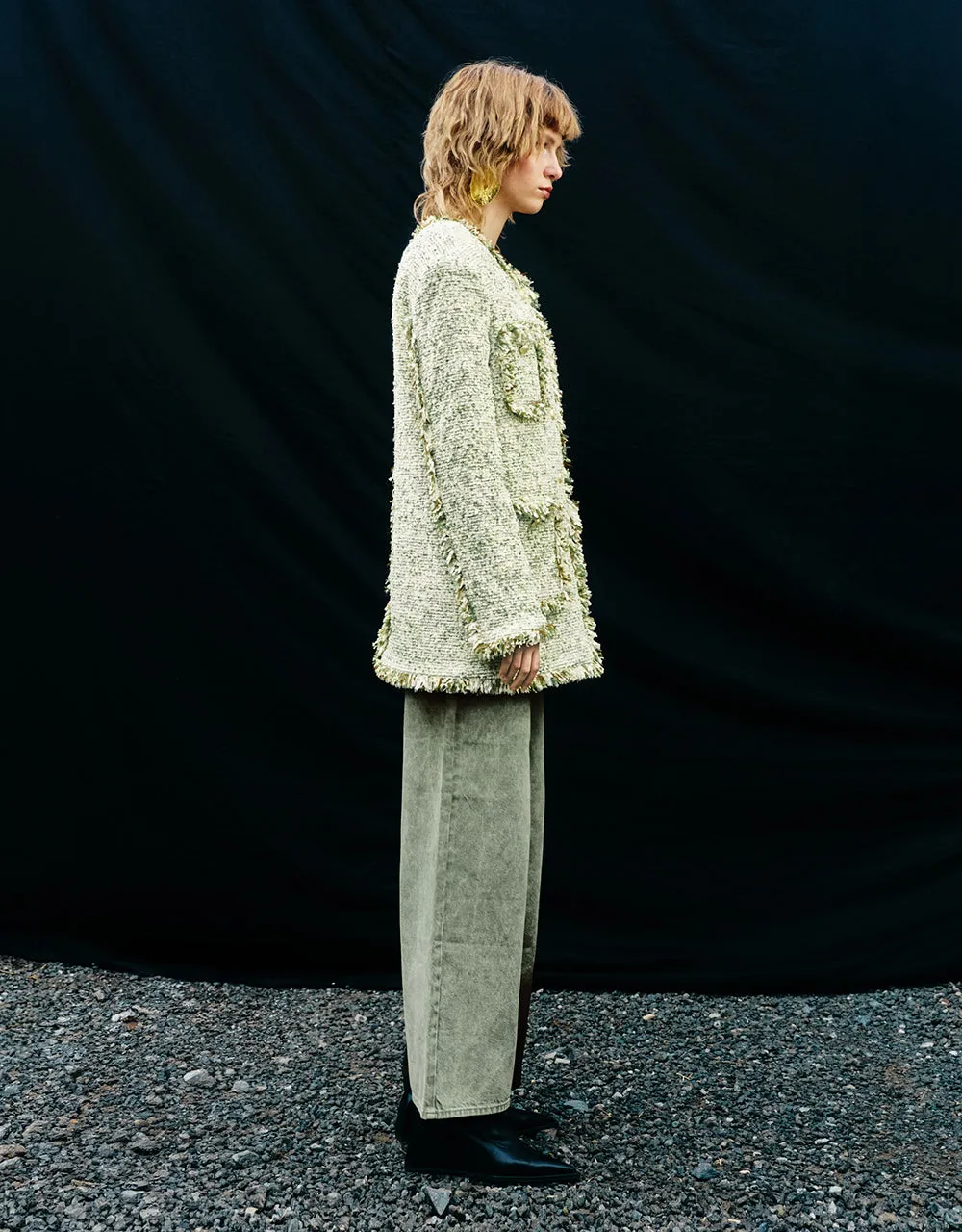 Raw Hem Crew Neck Tweed Jacket sold by Urban Revivo product image thumbnail 5