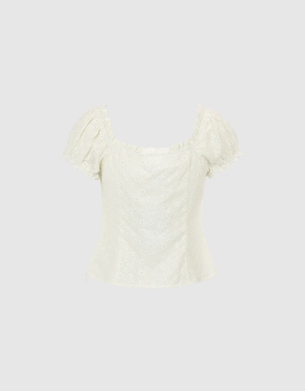 Square-cut Collar Lace Up Blouse sold by Urban Revivo product image thumbnail 5