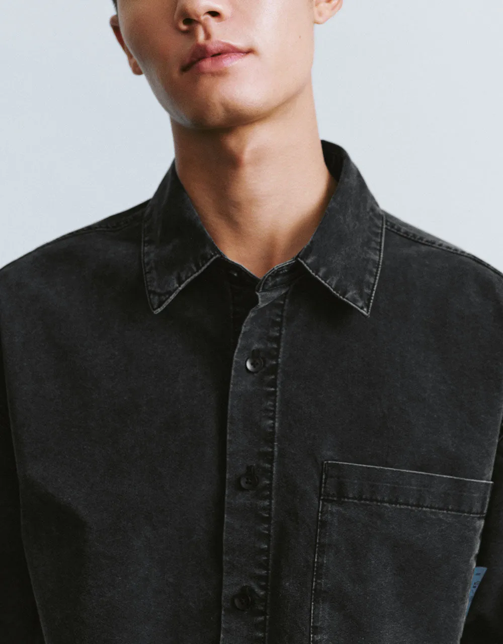 Button Up Denim Shirt sold by Urban Revivo product image thumbnail 4