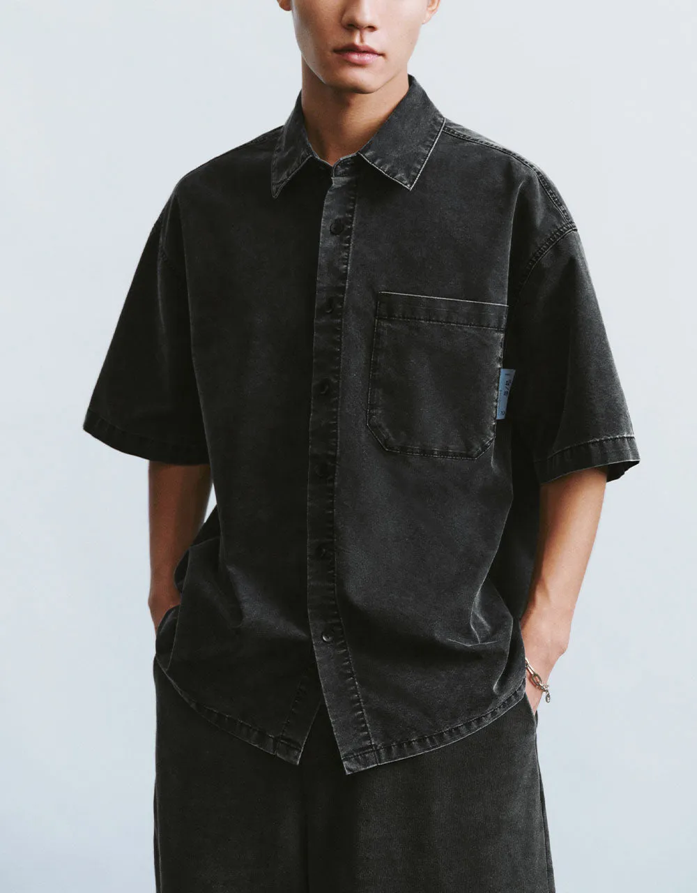 Button Up Denim Shirt sold by Urban Revivo product image thumbnail 2