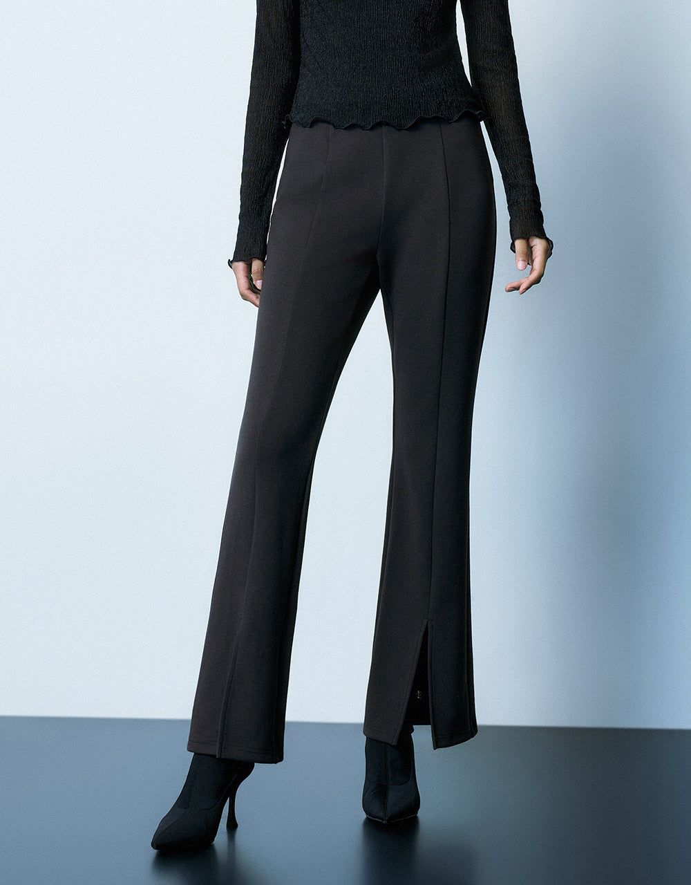 Split Hem Knitted Straight Pants sold by Urban Revivo product image thumbnail 2