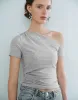 One Shoulder Knitted Skinny T-Shirt sold by Urban Revivo