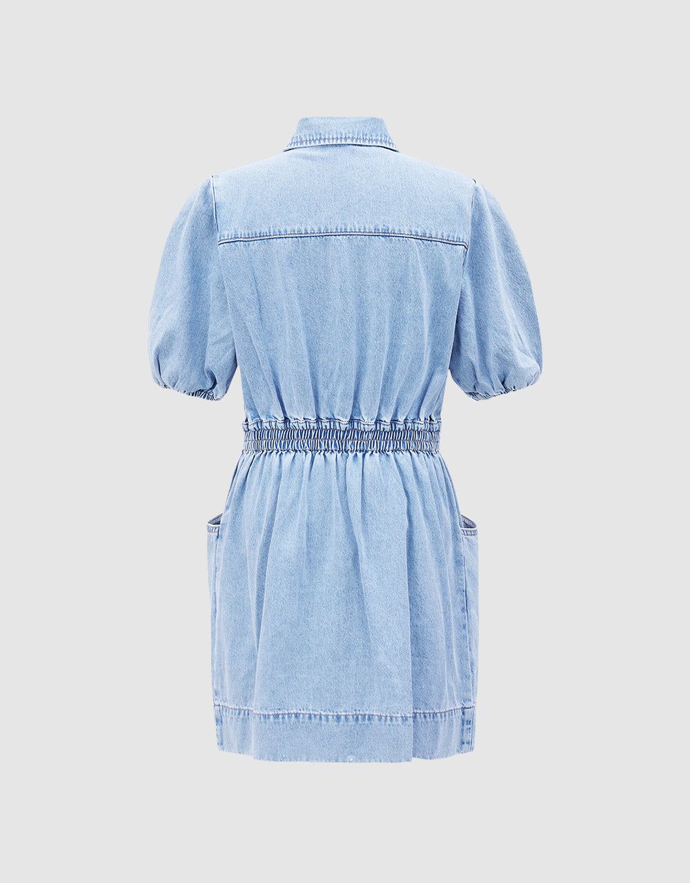 Zip Front Elastic Waist Denim Dress sold by Urban Revivo product image thumbnail 4