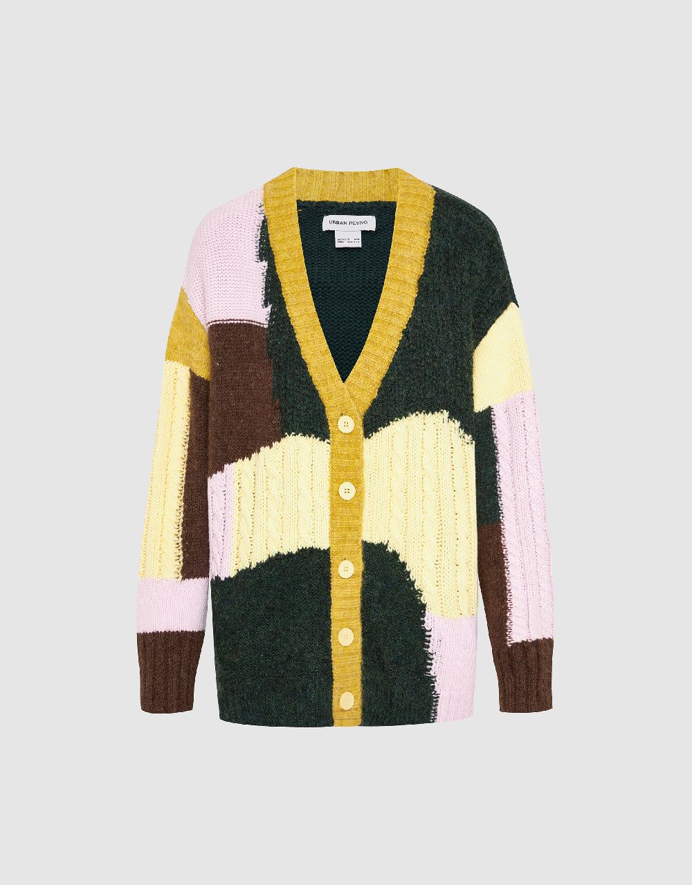 Drop Shoulder Sleeve V-Neck Knitted Cardigan sold by Urban Revivo product image thumbnail 2