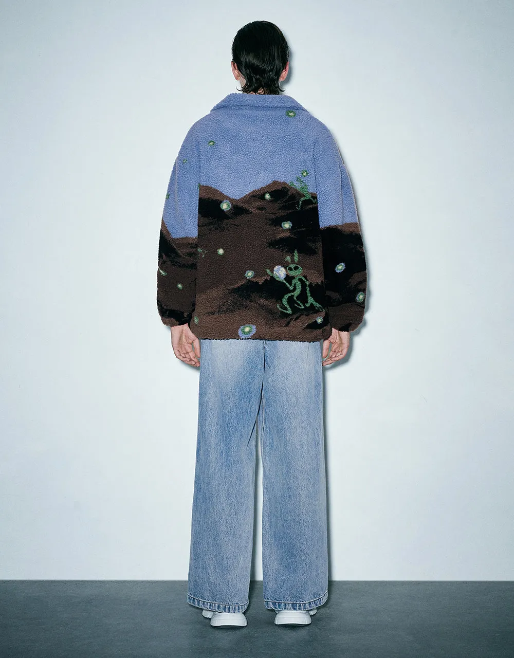 Printed Stand Collar Furry Jacket sold by Urban Revivo product image thumbnail 4