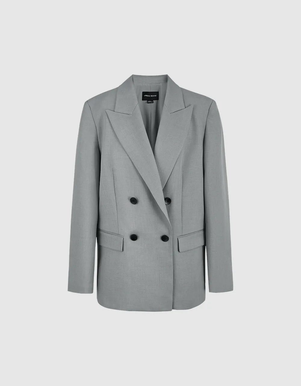 Peak Lapel Double Breasted Straight Blazer sold by Urban Revivo product image thumbnail 2