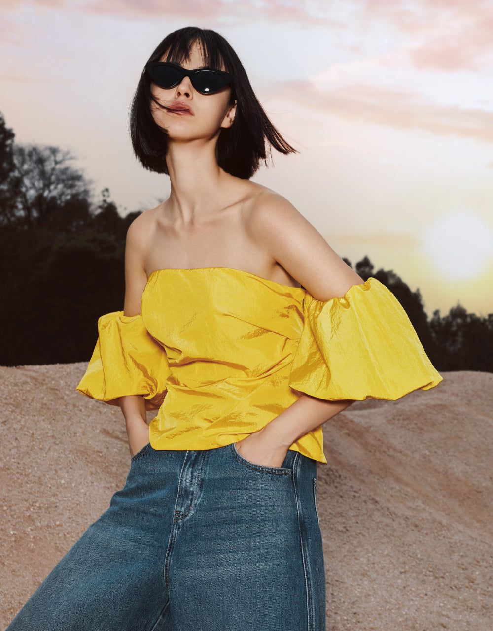 Ruched Off-Shoulder Top sold by Urban Revivo