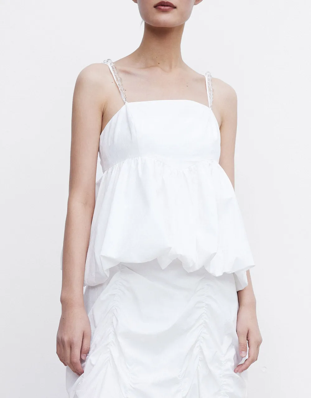 Ruffle Hem Cami Top With Beaded Strap sold by Urban Revivo product image thumbnail 2