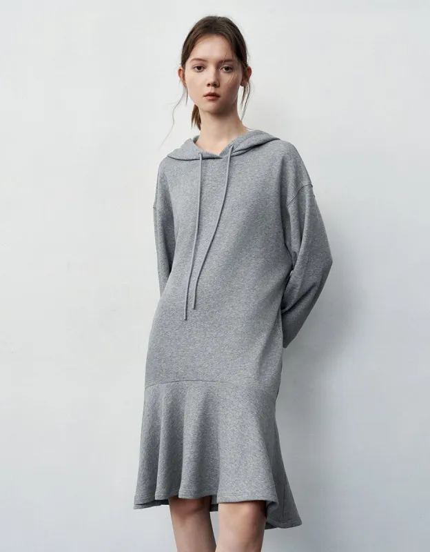 Hooded Straight Knitted Dress sold by Urban Revivo