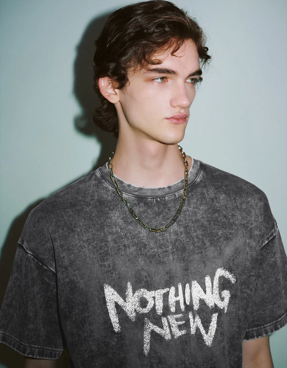 Printed Crew Neck Loose T-Shirt sold by Urban Revivo product image thumbnail 4