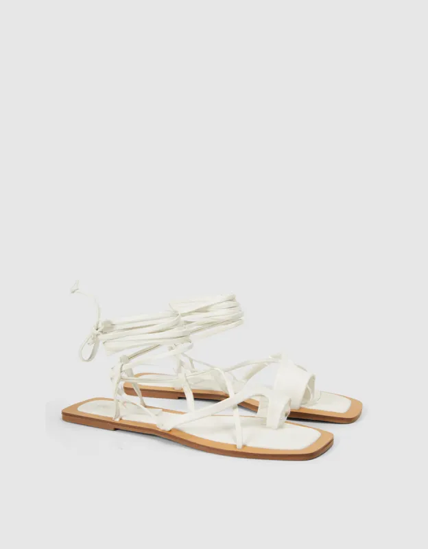 Lace Up Flat Sandals made by Urban Revivo