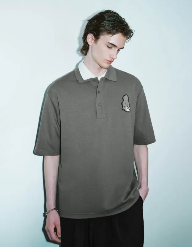 Drop Shoulder Sleeve Polo T-Shirt sold by Urban Revivo