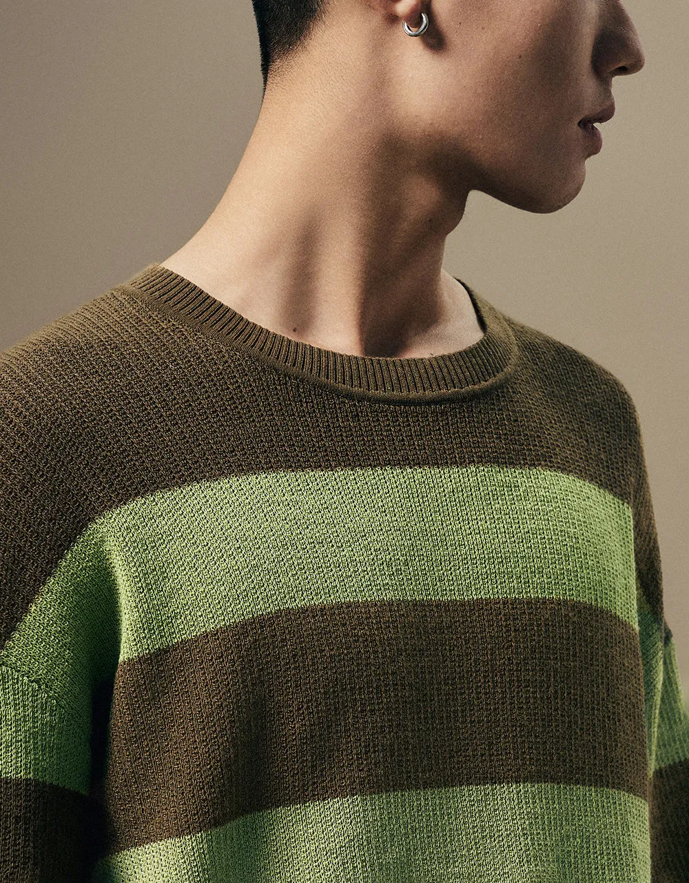 Striped Crew Neck Knitted T-Shirt sold by Urban Revivo product image thumbnail 4