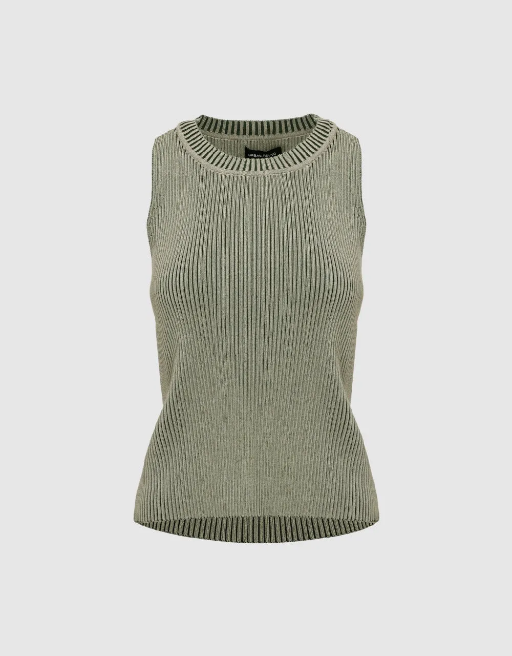 Crew Neck Knitted Tank Top sold by Urban Revivo product image thumbnail 4