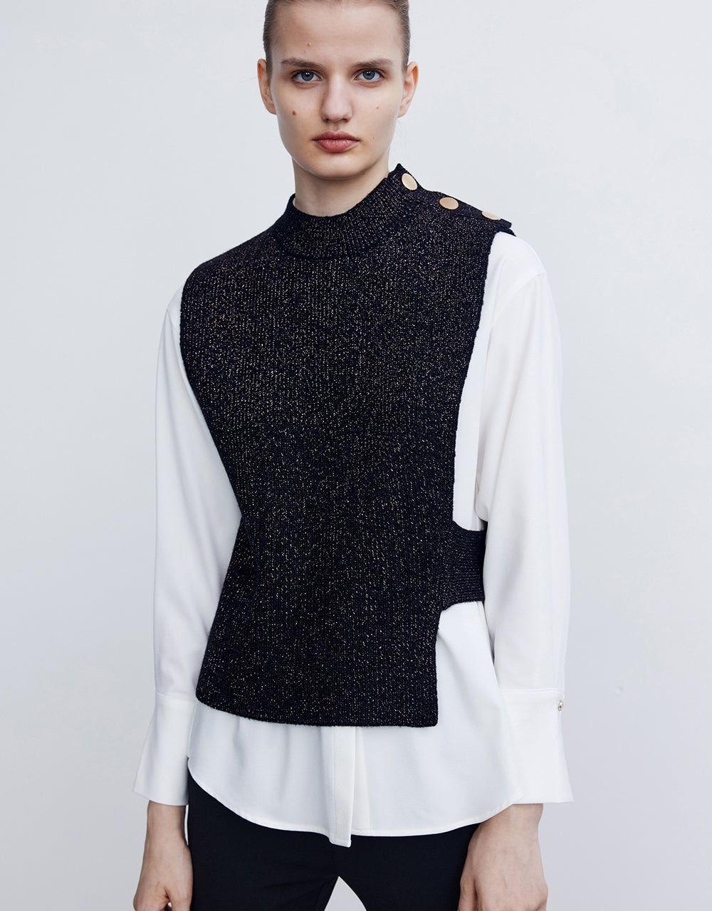 Slit Hem Sweater Vest sold by Urban Revivo