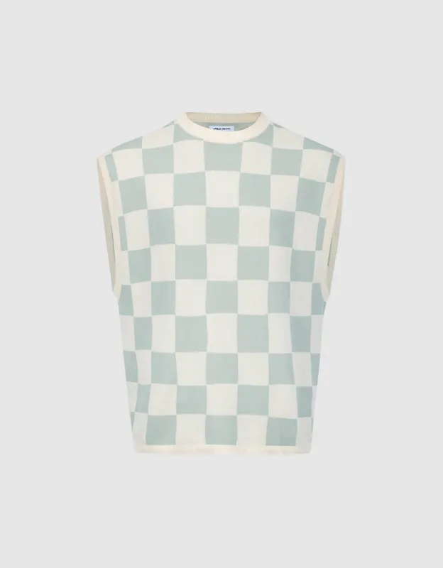 Checkered Knitted Vest sold by Urban Revivo