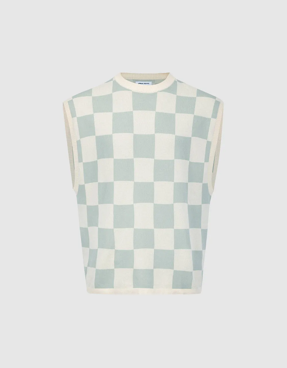 Checkered Knitted Vest sold by Urban Revivo