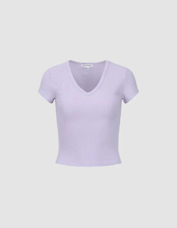 Skinny V-Neck Knitted T-Shirt sold by Urban Revivo