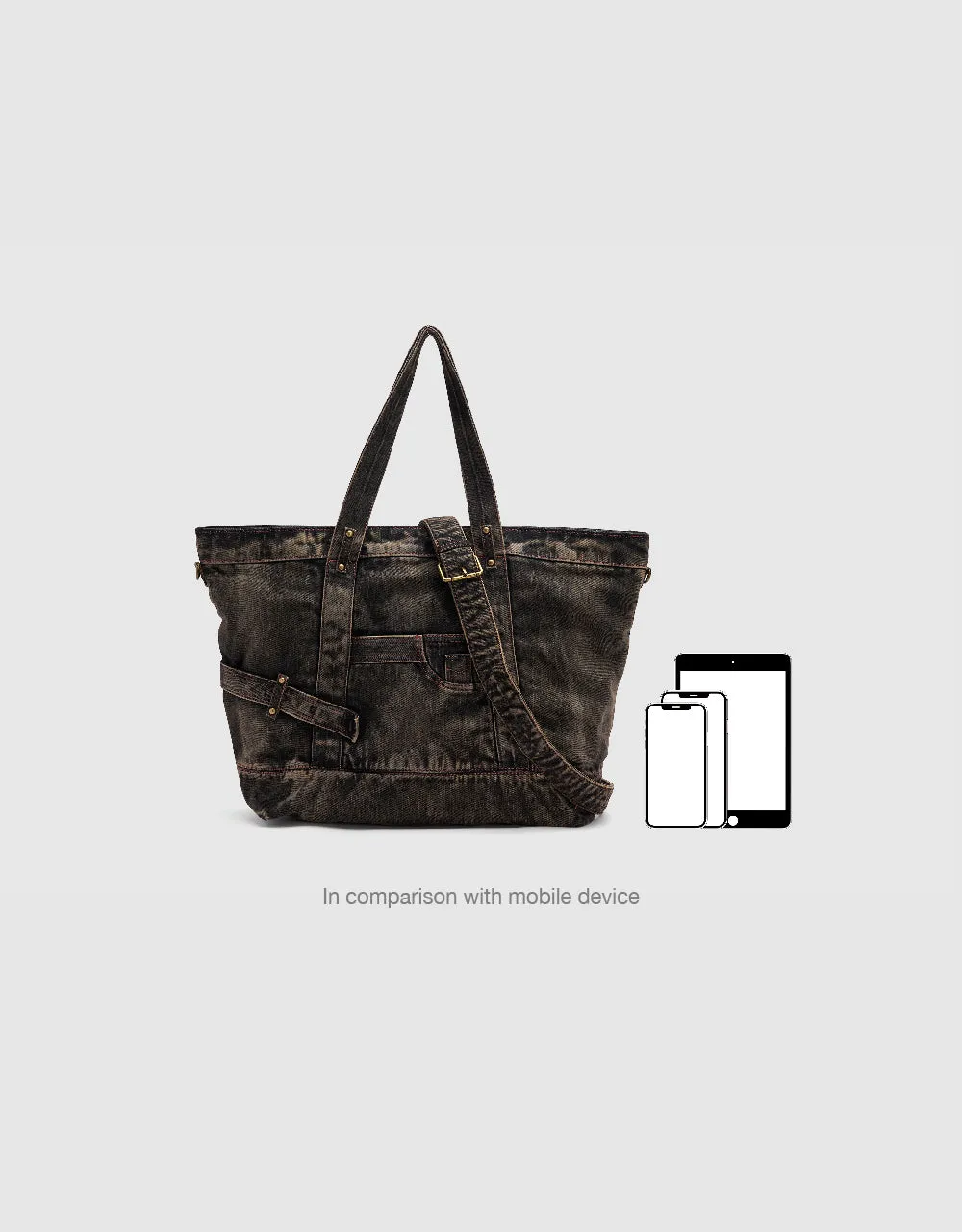 Distressed Denim Tote Bag sold by Urban Revivo product image thumbnail 2
