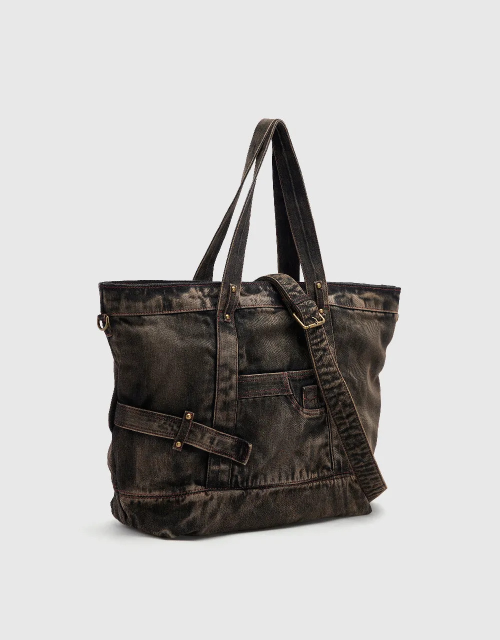 Distressed Denim Tote Bag sold by Urban Revivo product image thumbnail 3