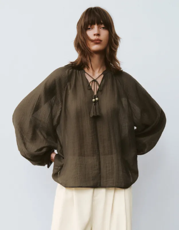 V-Neck Loose Blouse sold by Urban Revivo