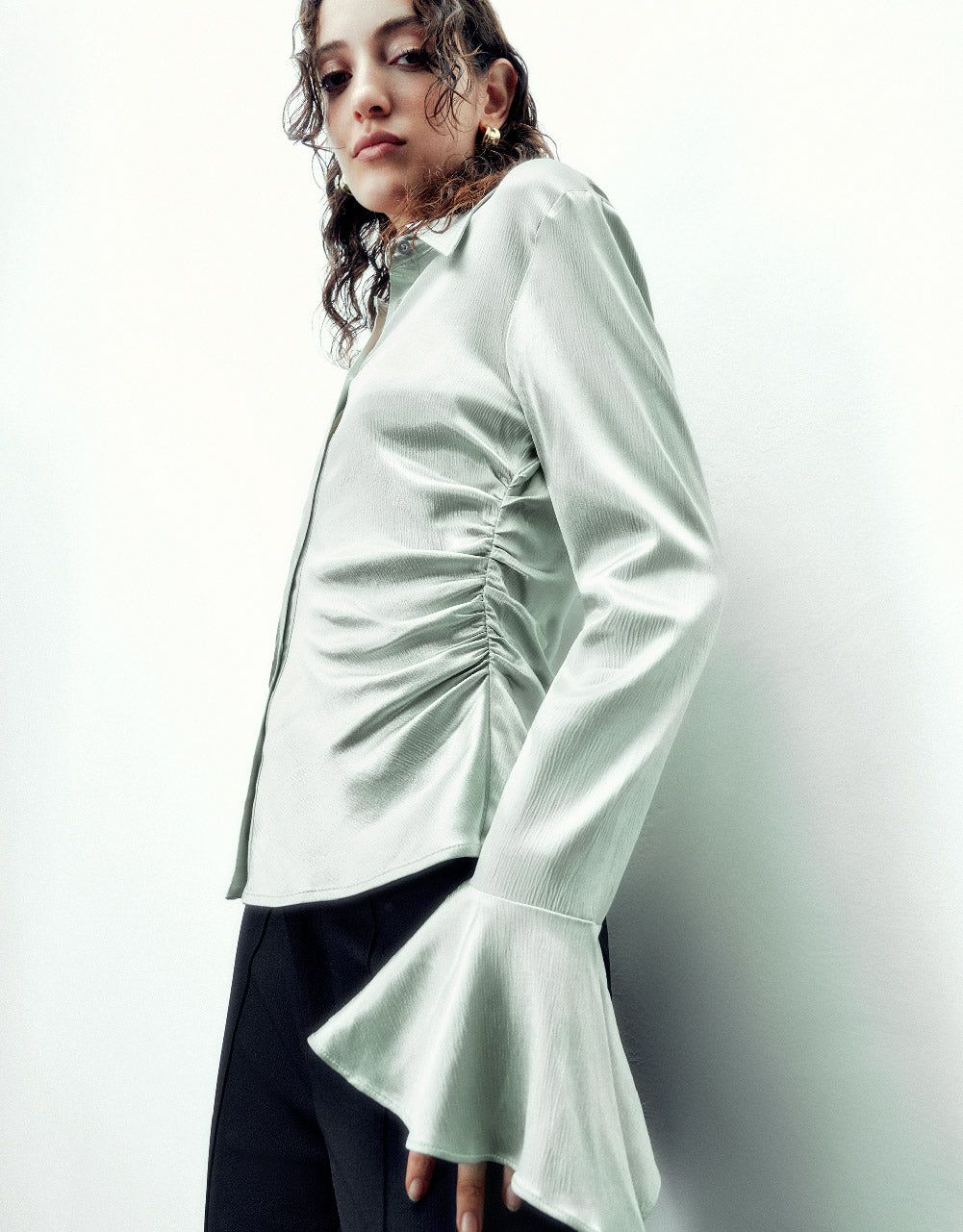 Silk Effect Butterfly Sleeve Shirt sold by Urban Revivo product image thumbnail 3
