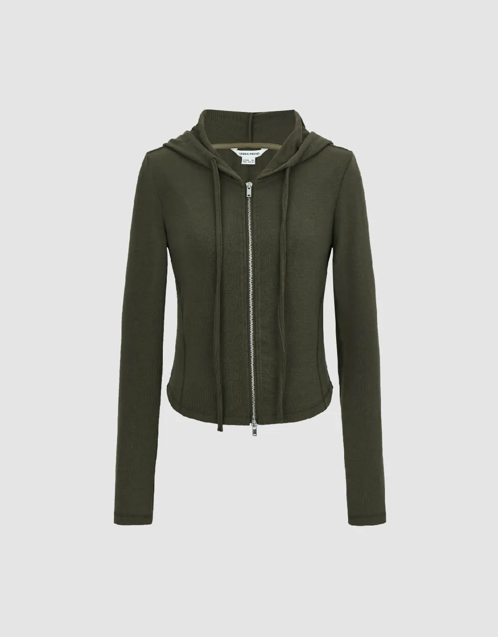 Zipper Front Hooded Skinny Jacket sold by Urban Revivo