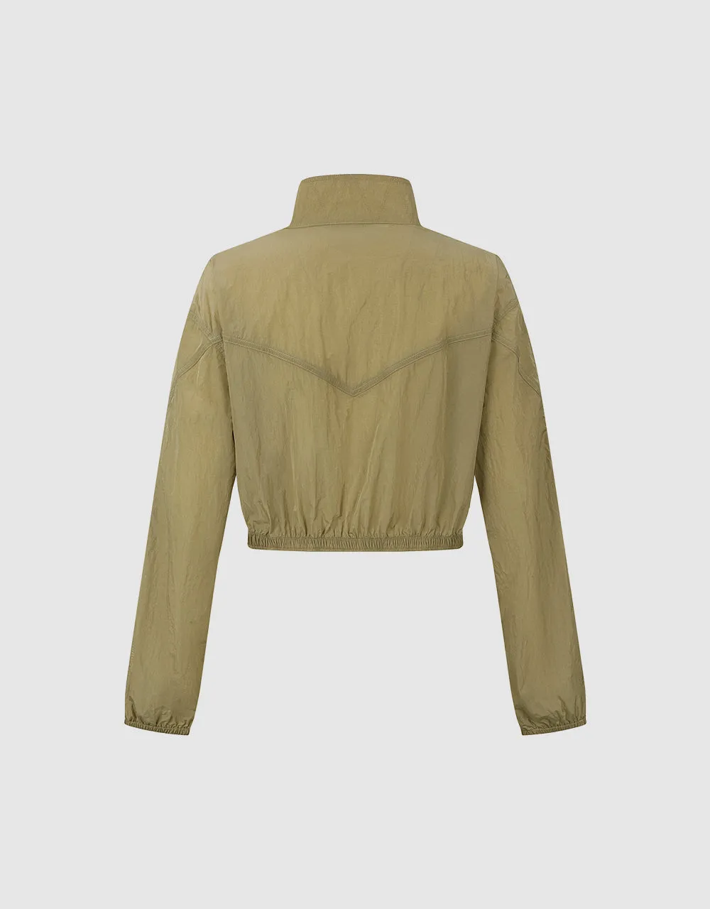 Zipper Front Stand Collar Straight Jacket sold by Urban Revivo product image thumbnail 5
