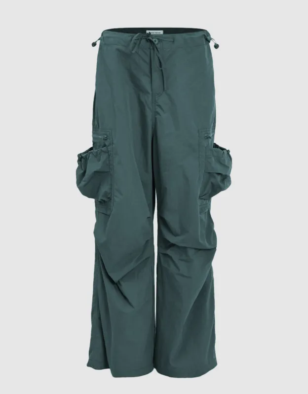 Drawstring Waist Wide-Leg Pants sold by Urban Revivo