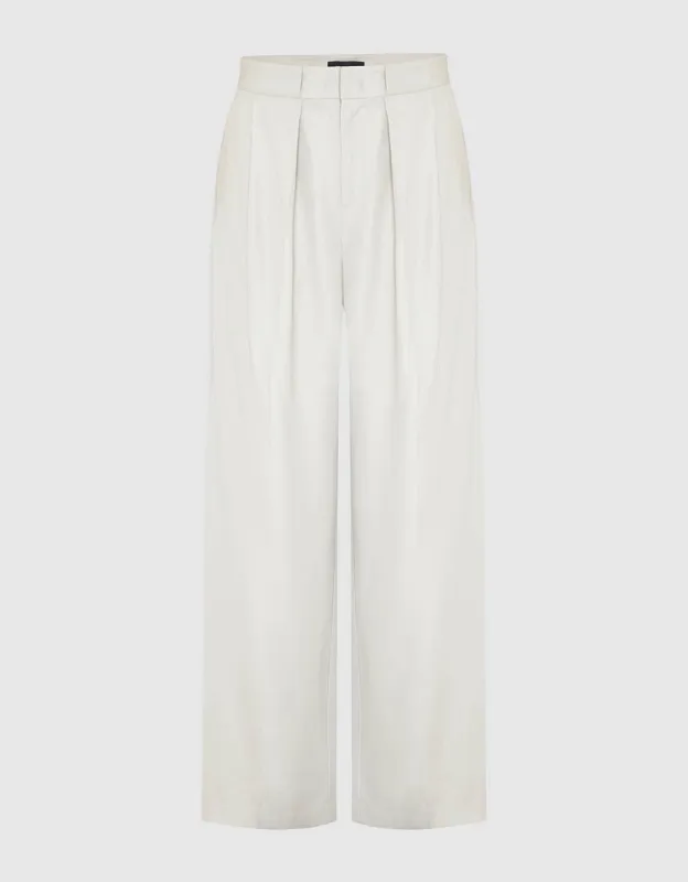 Tailored Straight Pleated Pants sold by Urban Revivo