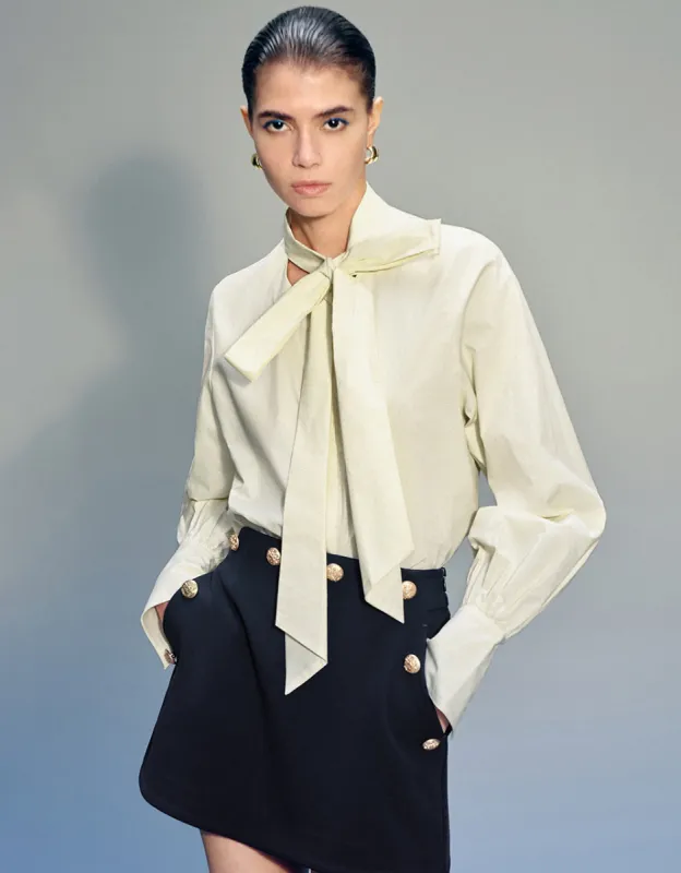 Striaght Loose Shirt With Tie sold by Urban Revivo