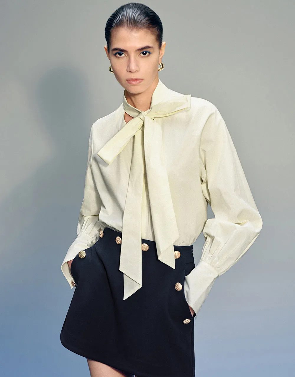 Striaght Loose Shirt With Tie sold by Urban Revivo