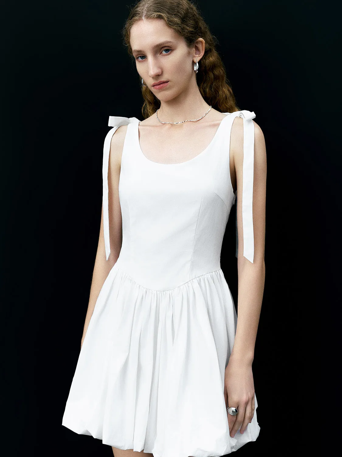 Bubble Hem U Neck A-Line Dress sold by Urban Revivo product image thumbnail 3