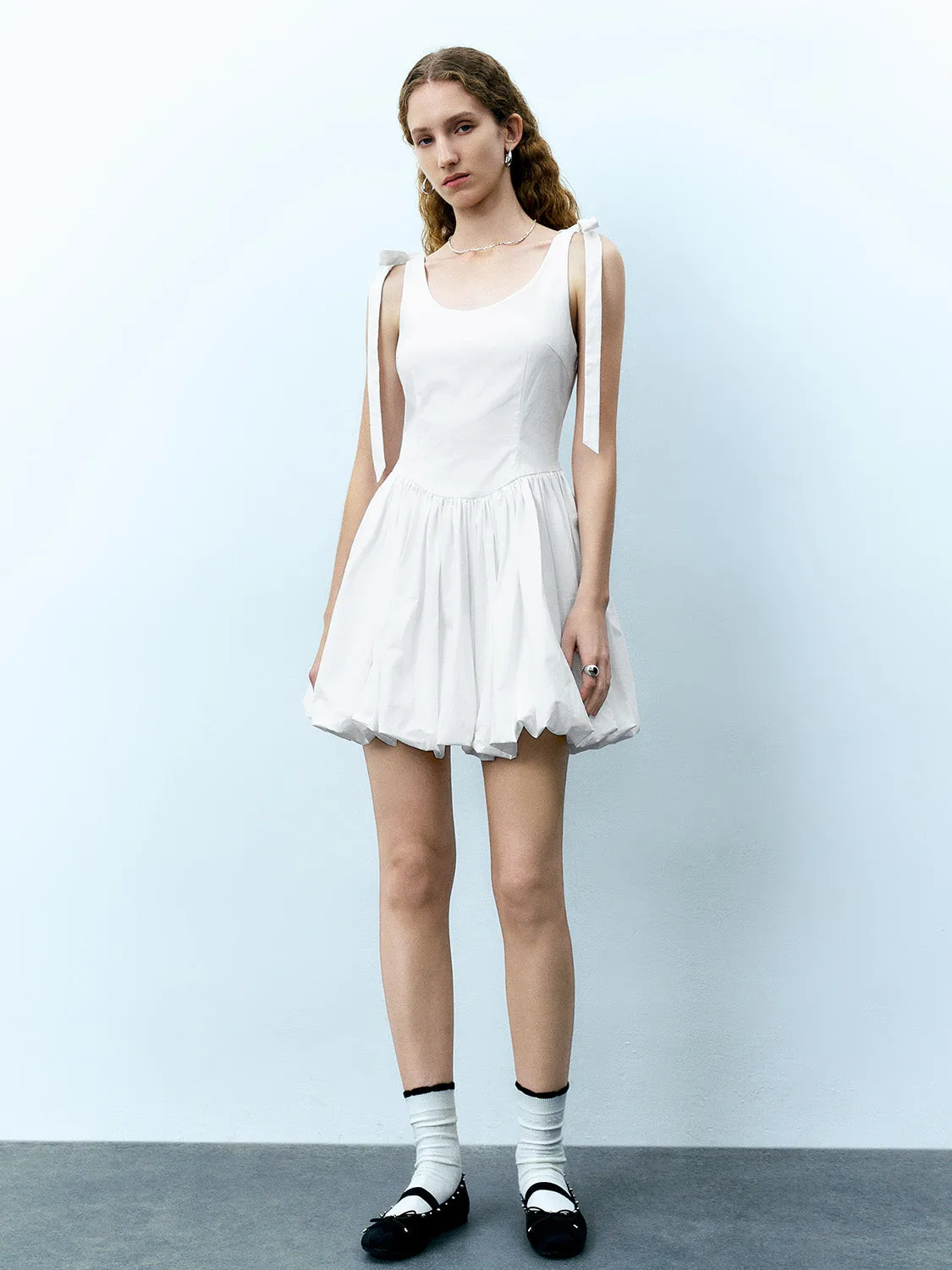 Bubble Hem U Neck A-Line Dress sold by Urban Revivo product image thumbnail 5