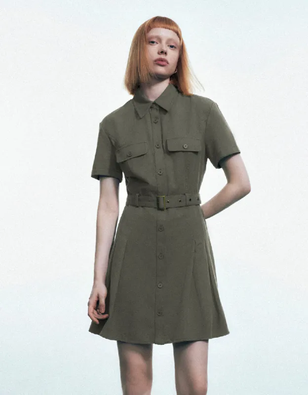 A-Line Dress With Belt sold by Urban Revivo