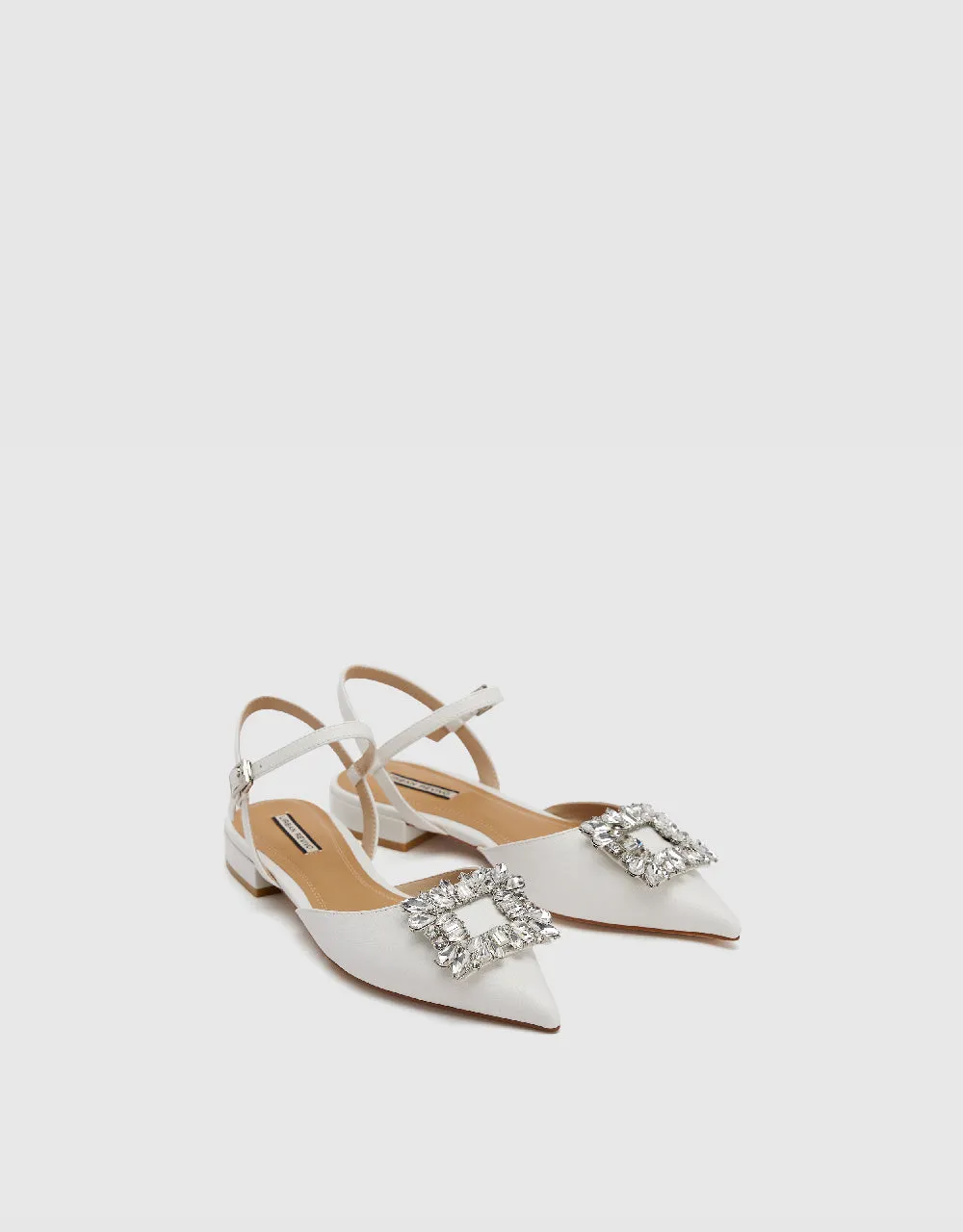 Rhinestone Buckle Décor Pointed Toe Slingbacks sold by Urban Revivo