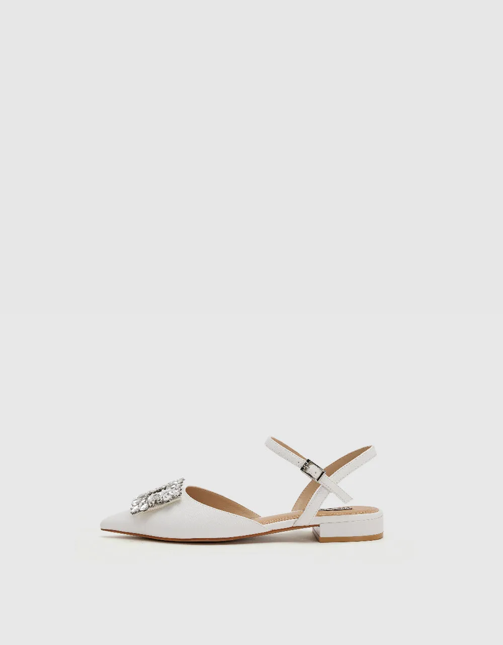 Rhinestone Buckle Décor Pointed Toe Slingbacks sold by Urban Revivo product image thumbnail 2