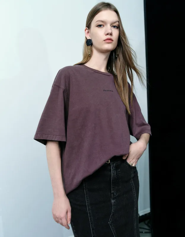 Printed Crew Neck Loose T-Shirt sold by Urban Revivo